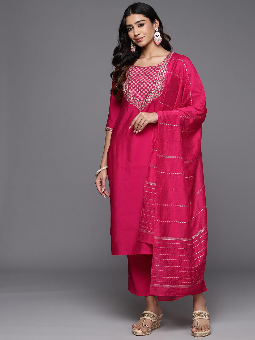 pink-yoke-design-silk-blend-straight-kurta-with-trousers-and-dupatta-libas-1-27921370218646